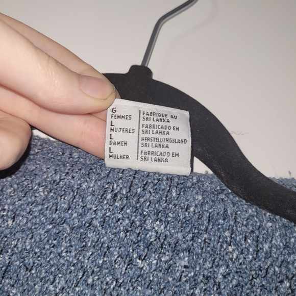 Columbia Rolled Hem Roll Neck Heathered light dusty blue sweater - Picture 4 of 5